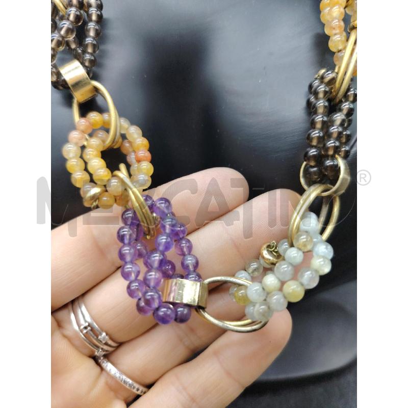 COLLANA ALCOZER OVALI PIETRINE ARA VIO VE  | Mercatino dell'Usato Roma eur 2