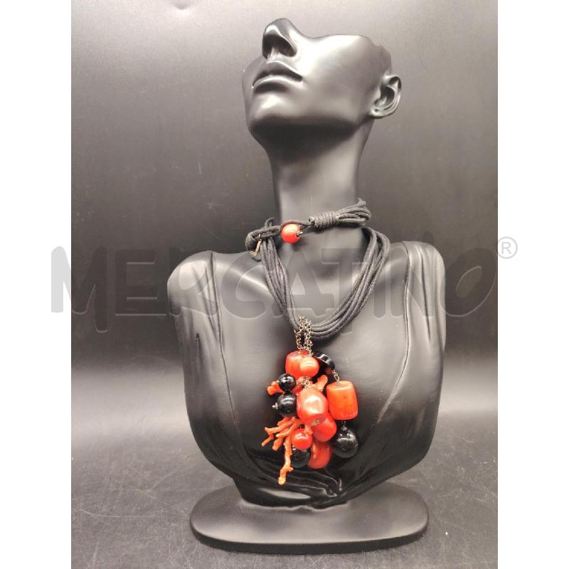 COLLANA BAMBOO PALLE NE CORDA NE | Mercatino dell'Usato Roma eur 1