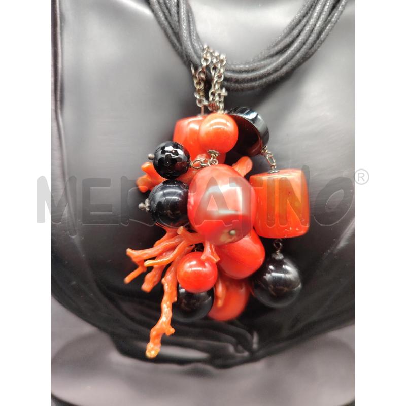 COLLANA BAMBOO PALLE NE CORDA NE | Mercatino dell'Usato Roma eur 2