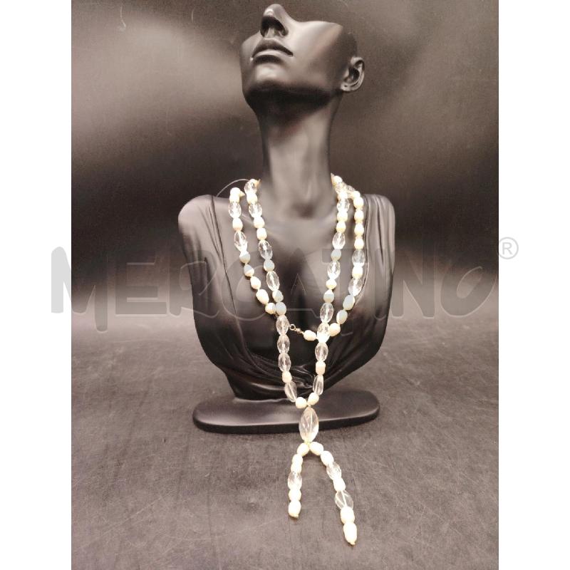 COLLANA C/FUSION PERLE PIETRE TRASP  | Mercatino dell'Usato Roma eur 1