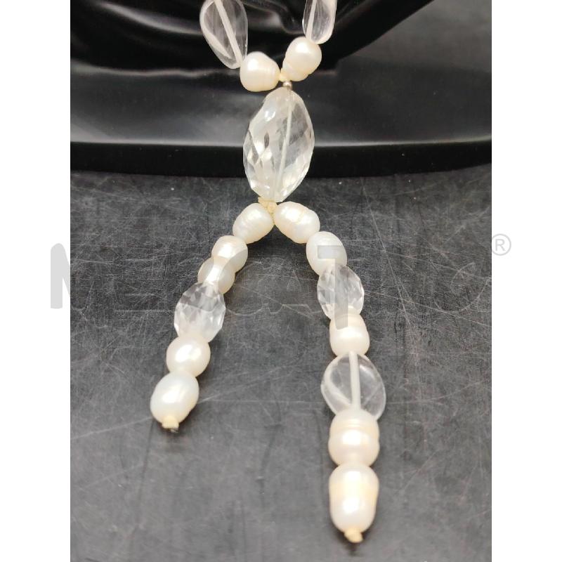 COLLANA C/FUSION PERLE PIETRE TRASP  | Mercatino dell'Usato Roma eur 2