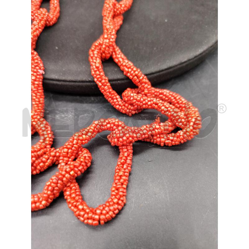 COLLANA CATENA MICRO PALLINE RSS | Mercatino dell'Usato Roma eur 2