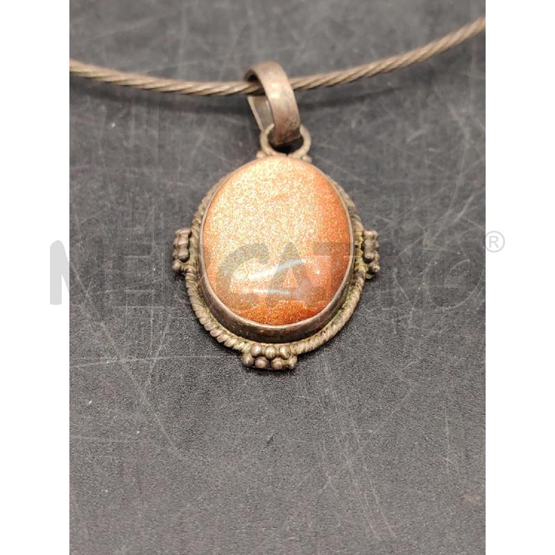 COLLANA CIONDOLO FUSION OVALE PIETRA SOLE | Mercatino dell'Usato Roma eur 2