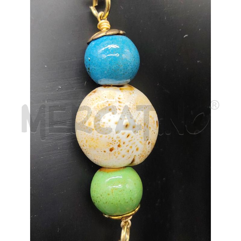 COLLANA DORATA BARILOTTI COLORATI CERAMICA | Mercatino dell'Usato Roma eur 3