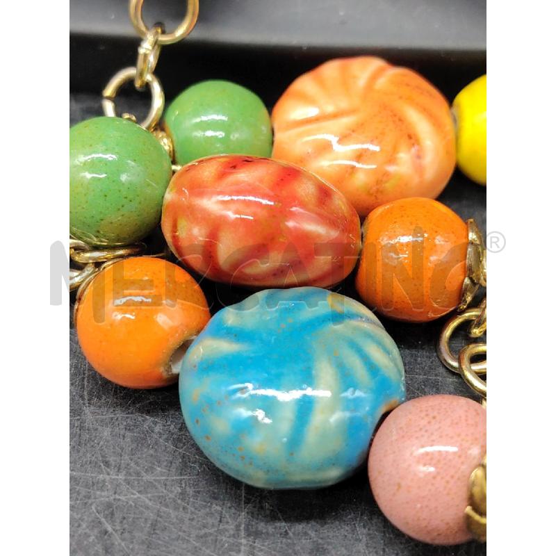 COLLANA DORATA BARILOTTI COLORATI CERAMICA | Mercatino dell'Usato Roma eur 4