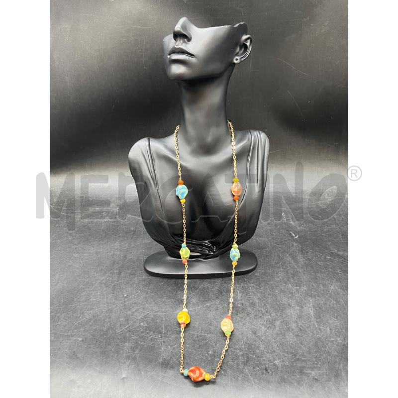 COLLANA DOR PIETRINE CERAMICA COLORATE | Mercatino dell'Usato Roma eur 1