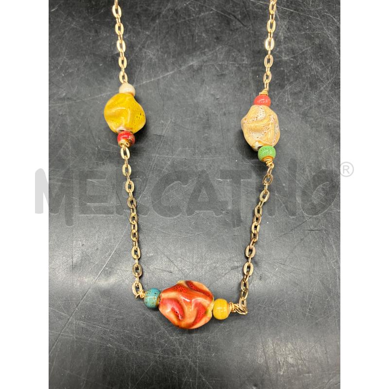 COLLANA DOR PIETRINE CERAMICA COLORATE | Mercatino dell'Usato Roma eur 3