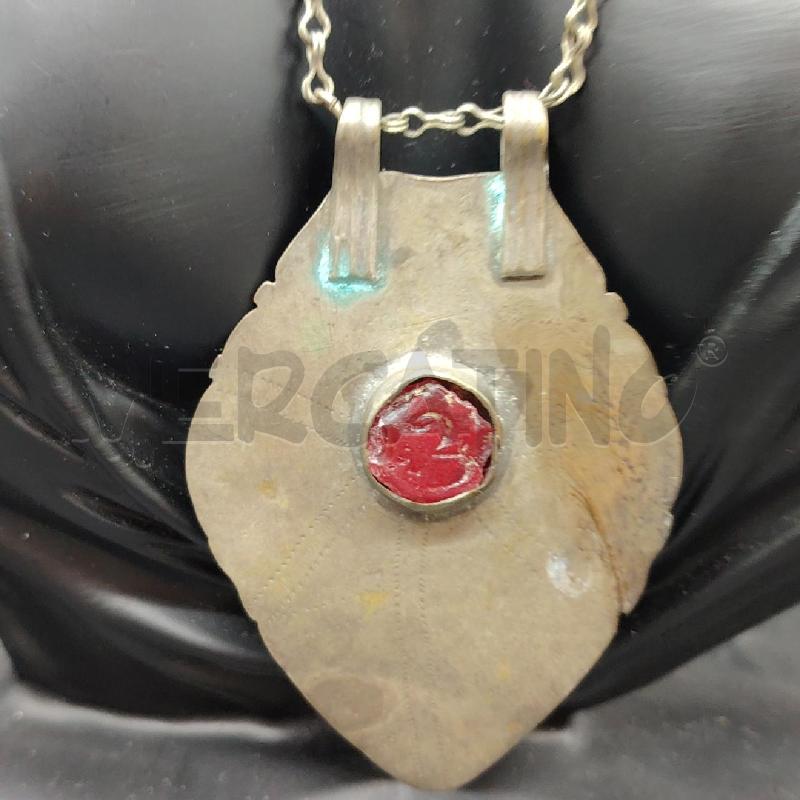 COLLANA ETNICA MET PIETRA ROSS | Mercatino dell'Usato Roma eur 2