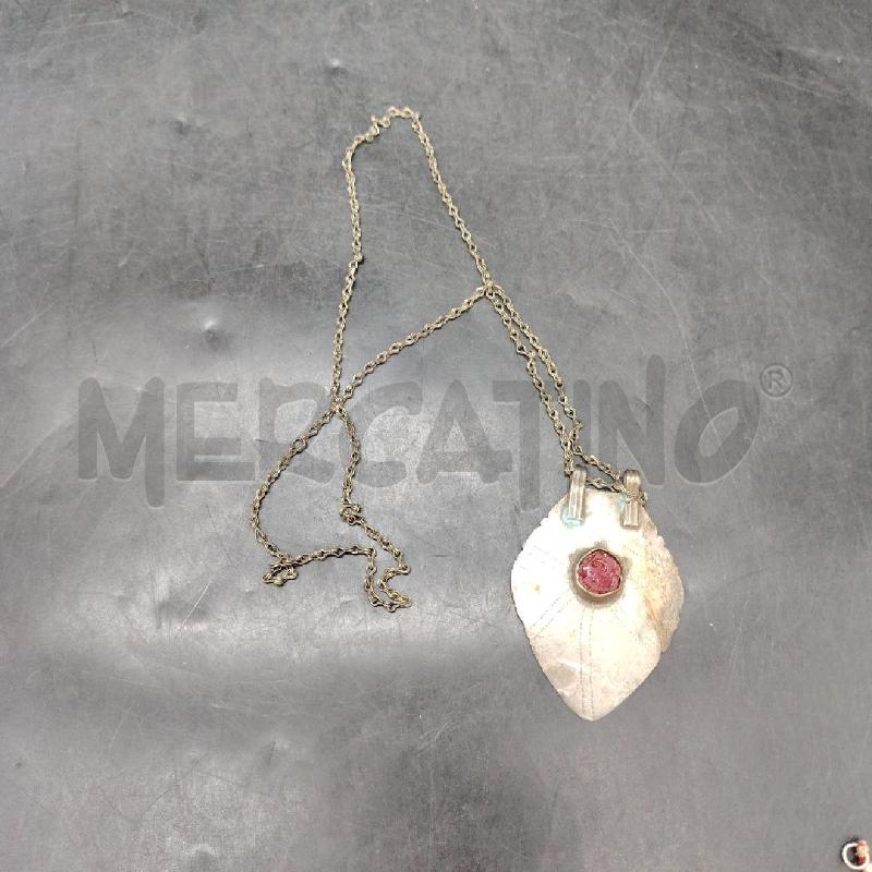 COLLANA ETNICA MET PIETRA ROSS | Mercatino dell'Usato Roma eur 4