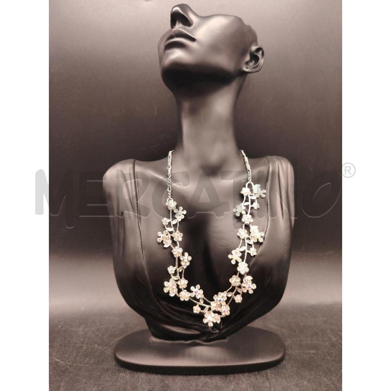 COLLANA FIORI STRASS PIETRE OLOGRAF | Mercatino dell'Usato Roma eur 1