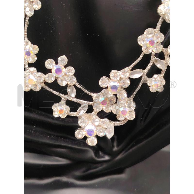 COLLANA FIORI STRASS PIETRE OLOGRAF | Mercatino dell'Usato Roma eur 2