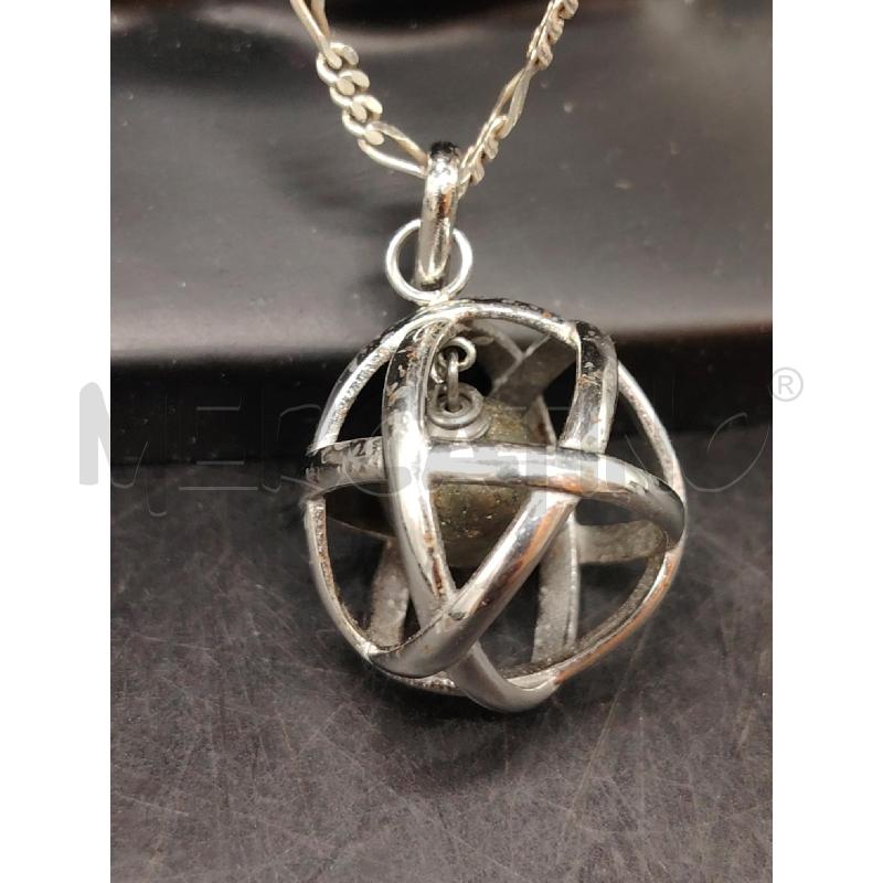COLLANA FUSION CERCHIO GABBIA PIRITE  | Mercatino dell'Usato Roma eur 3