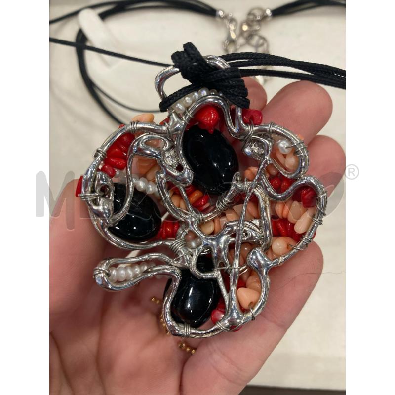 COLLANA FUSION CIONDOLO CORALLINI PIETRE NE | Mercatino dell'Usato Roma eur 3
