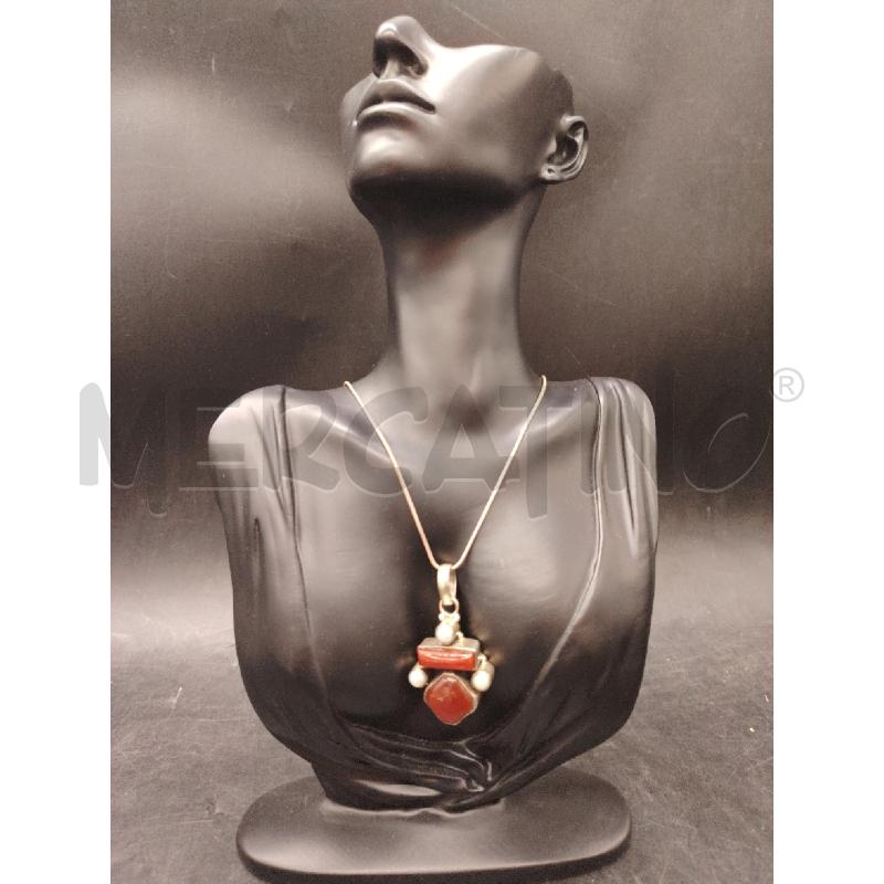 COLLANA FUSION CIONDOLO PERLINE CORNIOLA | Mercatino dell'Usato Roma eur 1