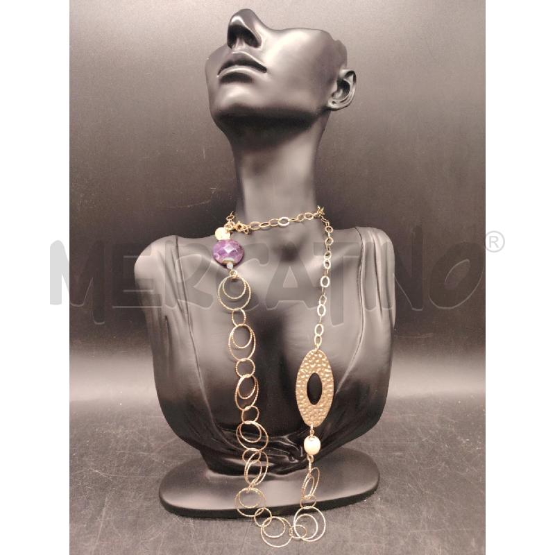 COLLANA FUSION DOR SANTO SPITIRO PIETRA VIOLA SFACCIAT | Mercatino dell'Usato Roma eur 1