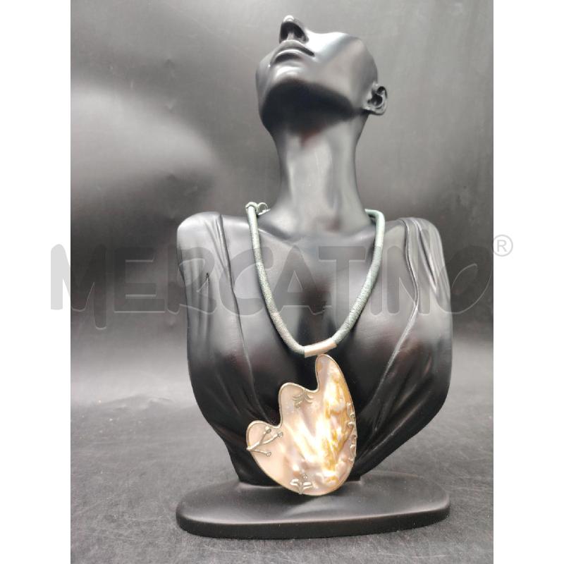 COLLANA FUSION PENDENTE MADREPERLA LATI FIORI STRASS | Mercatino dell'Usato Roma eur 1