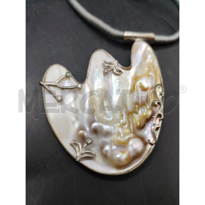 COLLANA FUSION PENDENTE MADREPERLA LATI FIORI STRASS | Mercatino dell'Usato Roma eur 4