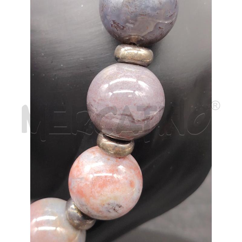 COLLANA FUSION PIETRE DURE SCURE TONDE | Mercatino dell'Usato Roma eur 2