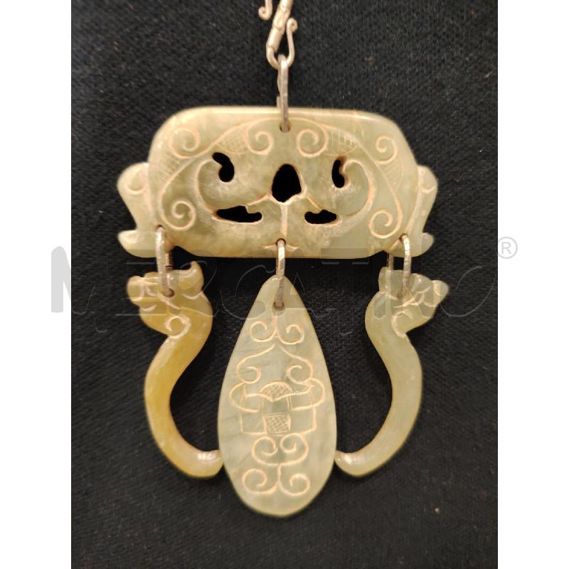 COLLANA FUSION SNAKE PENDENTI GIADEITE  | Mercatino dell'Usato Roma eur 2