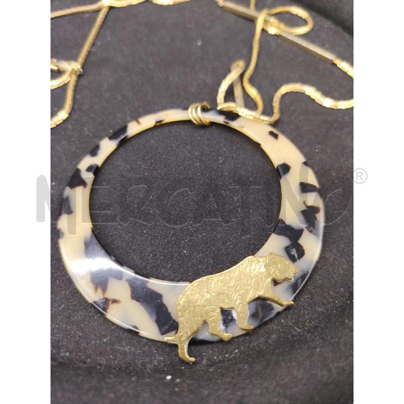 COLLANA GAS BIJOUX CERCHIO TIGRE + CATENINA DOR | Mercatino dell'Usato Roma eur 2