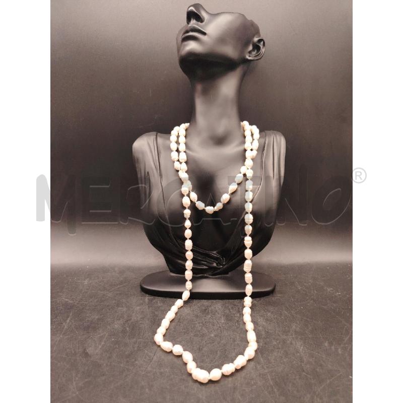 COLLANA LUNGA PERLE GREZZE | Mercatino dell'Usato Roma eur 1