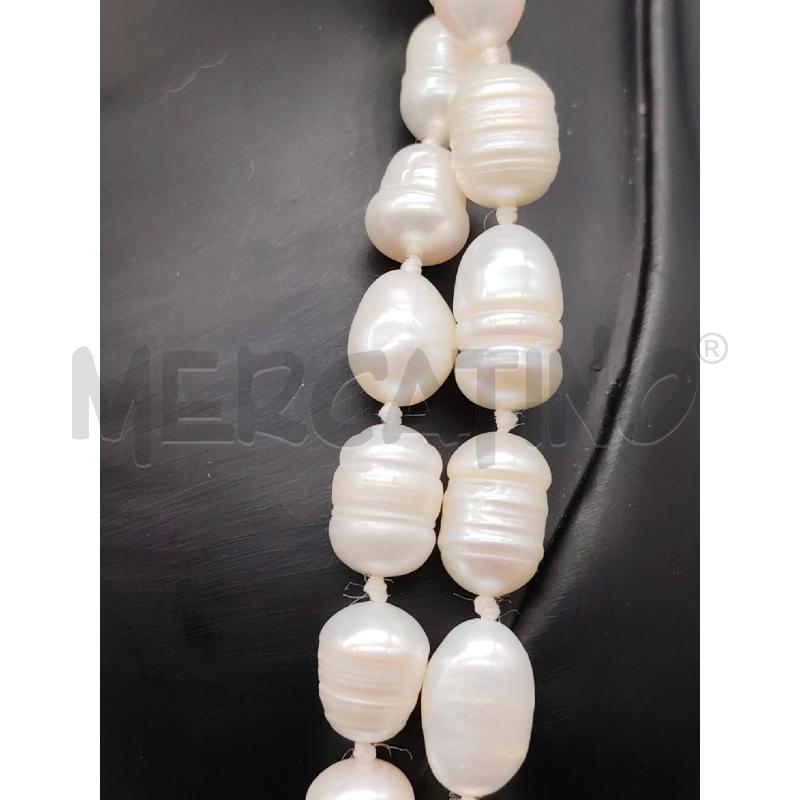 COLLANA LUNGA PERLE GREZZE | Mercatino dell'Usato Roma eur 2