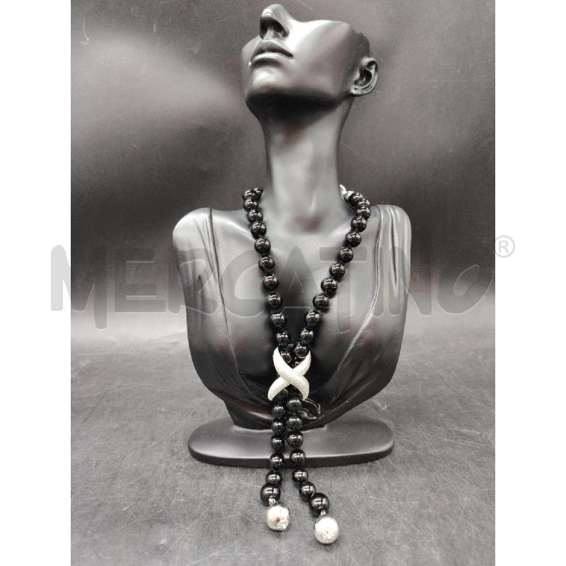 COLLANA L'OFFICIEL PALLINE NE INCROCIO STRASS | Mercatino dell'Usato Roma eur 1