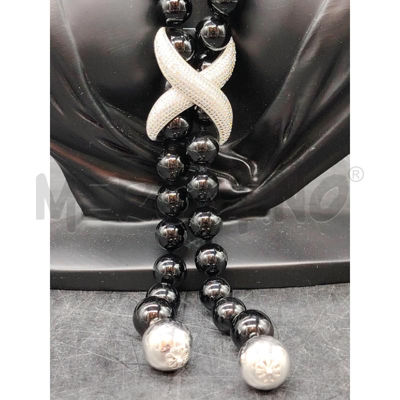 COLLANA L'OFFICIEL PALLINE NE INCROCIO STRASS | Mercatino dell'Usato Roma eur 2