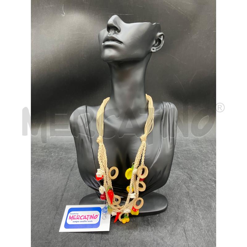 COLLANA MACRAME BEI PENDENTI CHARM VETRO | Mercatino dell'Usato Roma eur 1