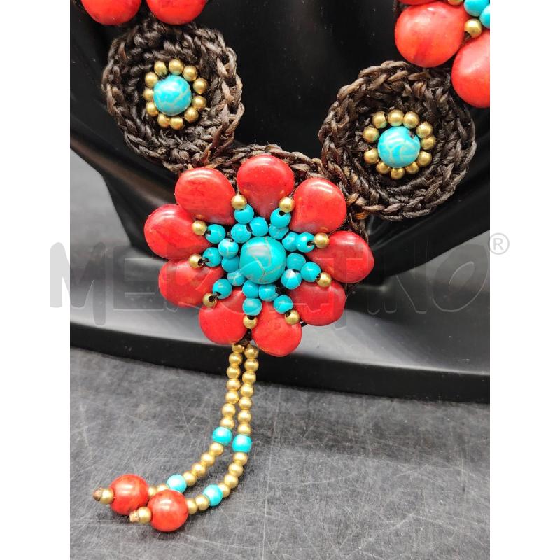 COLLANA MACRAME MARR FIORI RSS CEL  | Mercatino dell'Usato Roma eur 3
