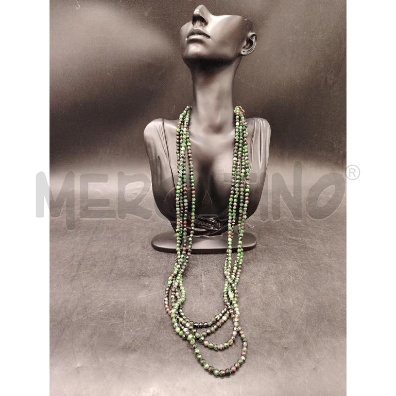 COLLANA MALACHITE CHIUSURA MOSCHETTONI | Mercatino dell'Usato Roma eur 1