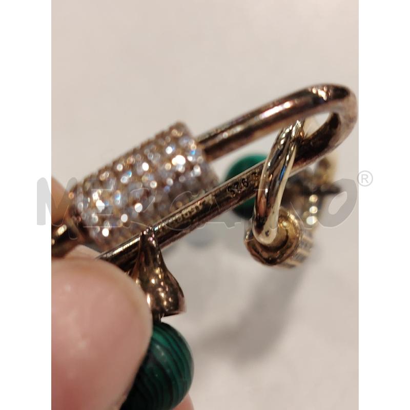 COLLANA MALACHITE CHIUSURA MOSCHETTONI | Mercatino dell'Usato Roma eur 4