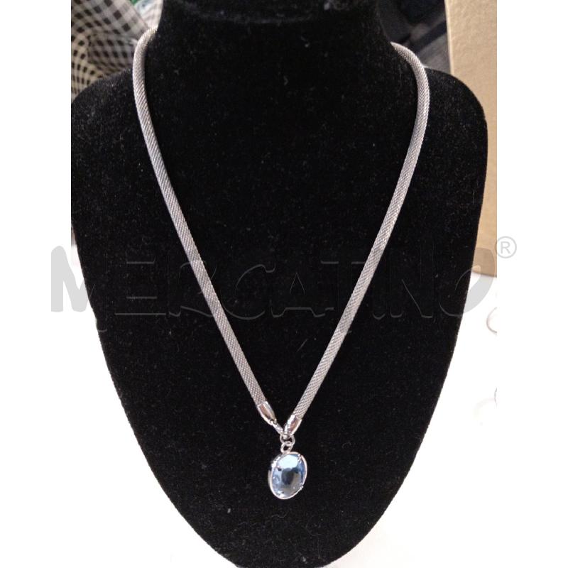 COLLANA MORELLATO ARG OVALE SFACCET BLU | Mercatino dell'Usato Roma eur 1