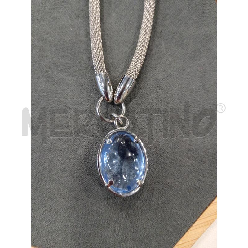 COLLANA MORELLATO ARG OVALE SFACCET BLU | Mercatino dell'Usato Roma eur 2