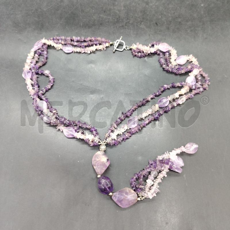 COLLANA MULTIFILO AMETISTA PENDENTE  | Mercatino dell'Usato Roma eur 3
