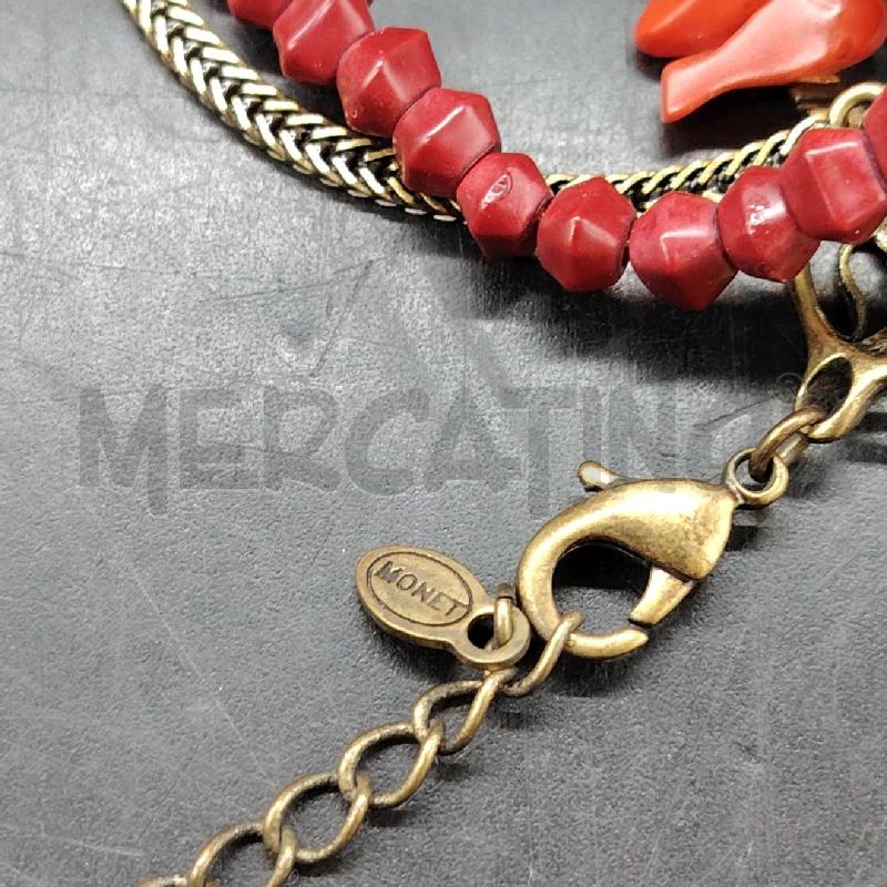 COLLANA MULTIFILO PIETRE ROSS E VER PLACCA ROSS | Mercatino dell'Usato Roma eur 3