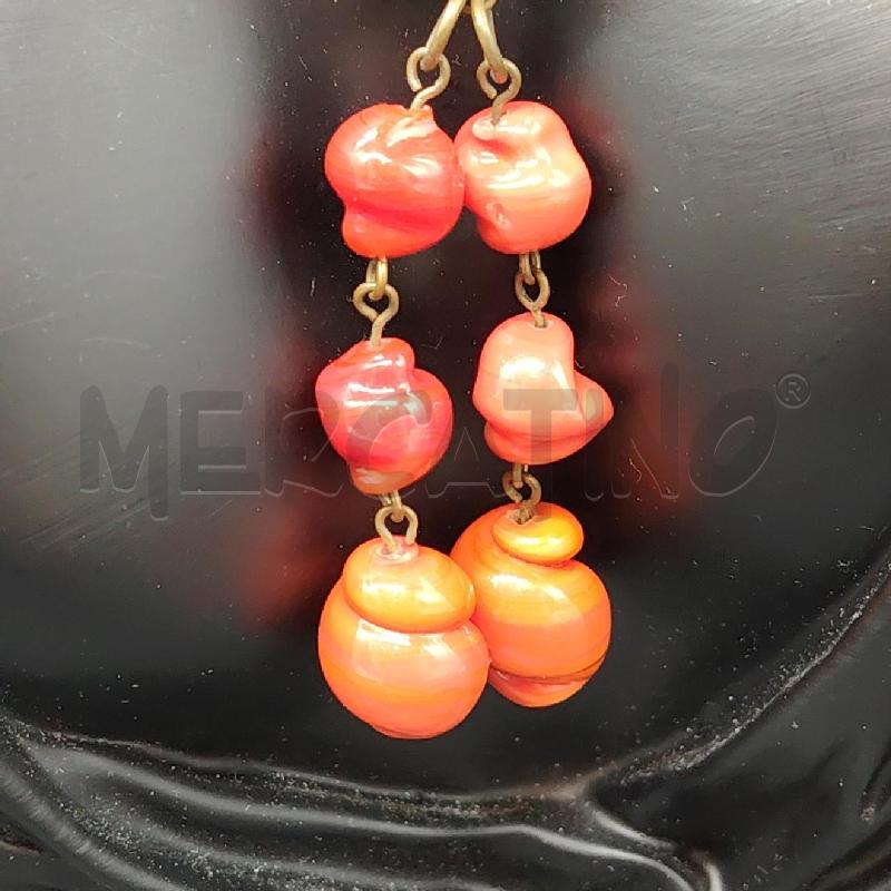 COLLANA PALLE RSS VETRO  | Mercatino dell'Usato Roma eur 2
