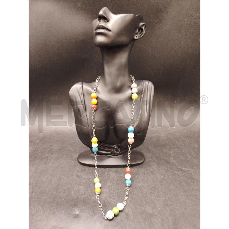 COLLANA PALLINE CERAMICA COLORATE | Mercatino dell'Usato Roma eur 1