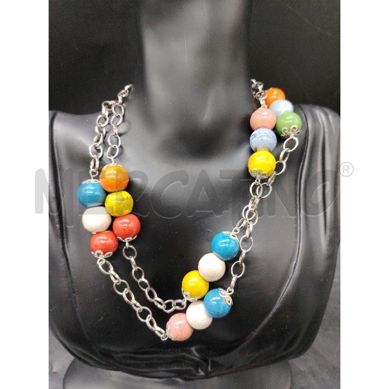 COLLANA PALLINE CERAMICA COLORATE | Mercatino dell'Usato Roma eur 2