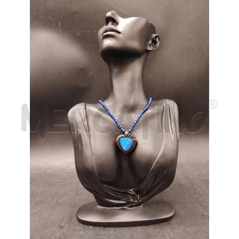 COLLANA PALLINE LAPIS PENDENTE NE BLU  | Mercatino dell'Usato Roma eur 1