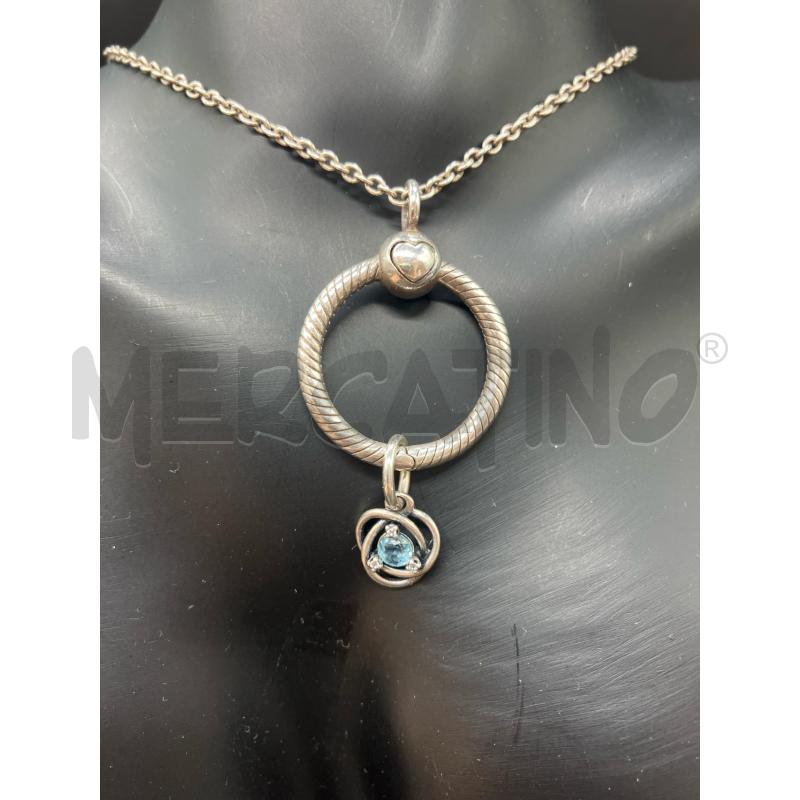 COLLANA PANDORA CERCHIO ETERNO TURCHESE | Mercatino dell'Usato Roma eur 2
