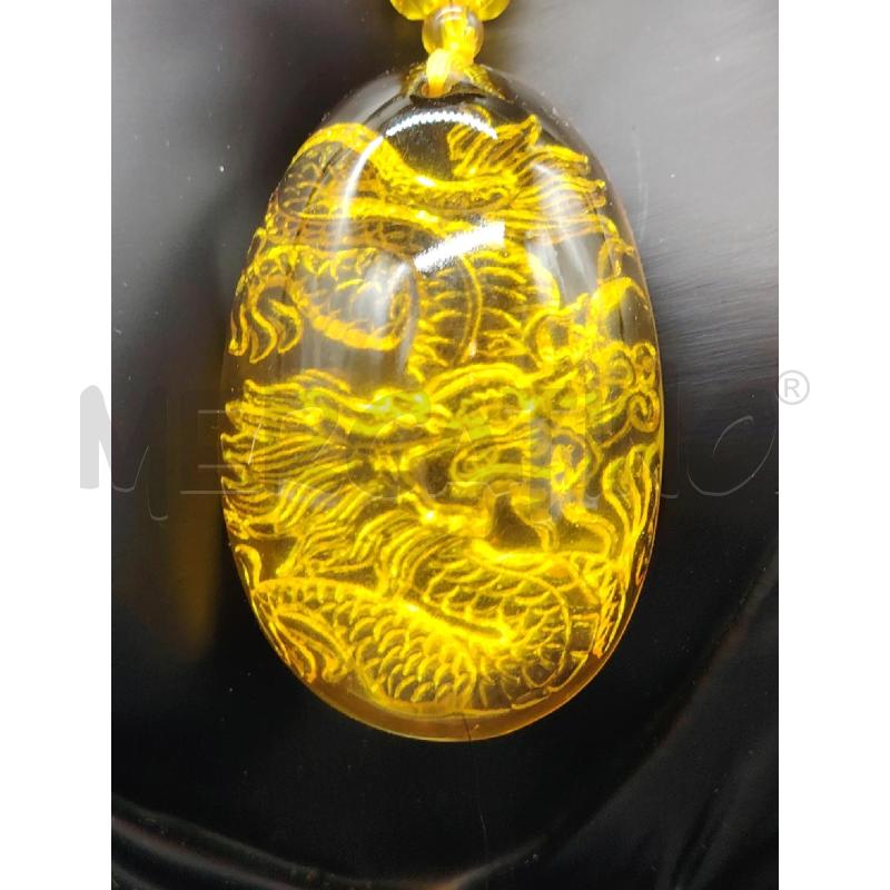 COLLANA RESINA GIALLA DRAGONE | Mercatino dell'Usato Roma eur 2