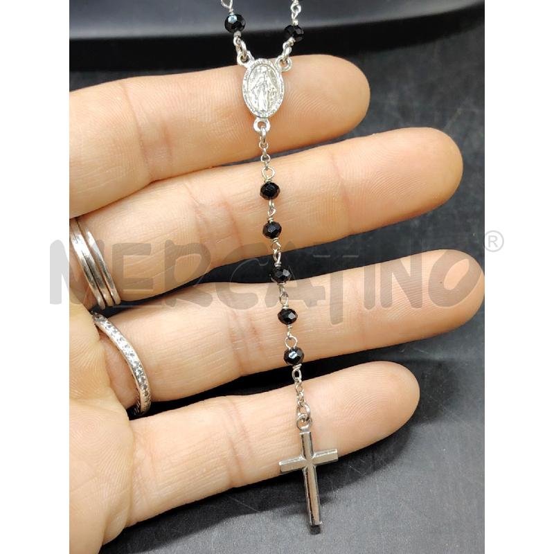 COLLANA ROSARIO AMEN FUSION NERO  | Mercatino dell'Usato Roma eur 2