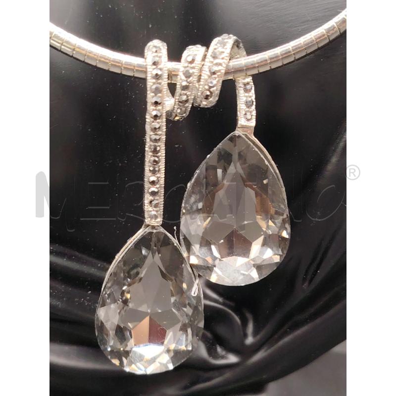 COLLANA SEMIRIGIDA GOCCIE GRI STRASS NE | Mercatino dell'Usato Roma eur 2