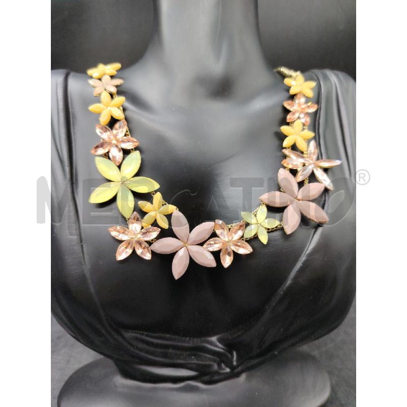 COLLANA SODINI FIORI COLORI PASTELLO  | Mercatino dell'Usato Roma eur 2