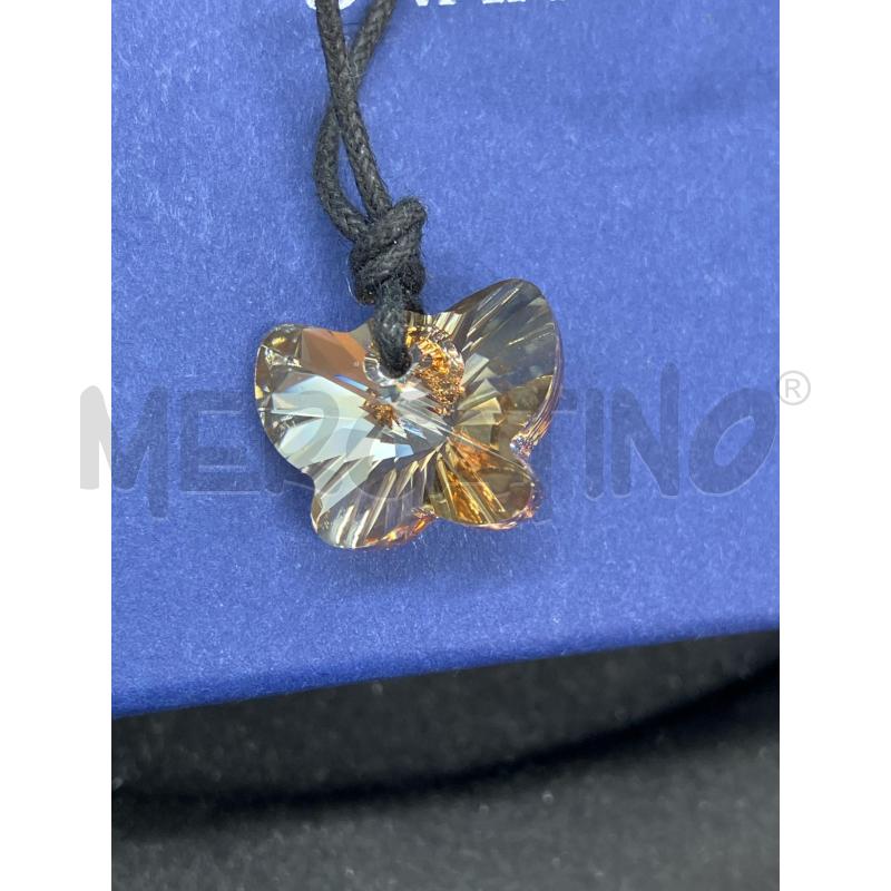 COLLANA SWAROVSKI CORDINO FARFALLA GIALLA | Mercatino dell'Usato Roma eur 2