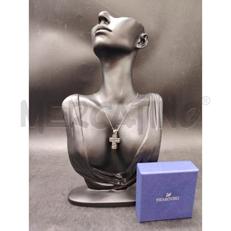 COLLANA SWAROVSKI CROCE NE | Mercatino dell'Usato Roma eur 1