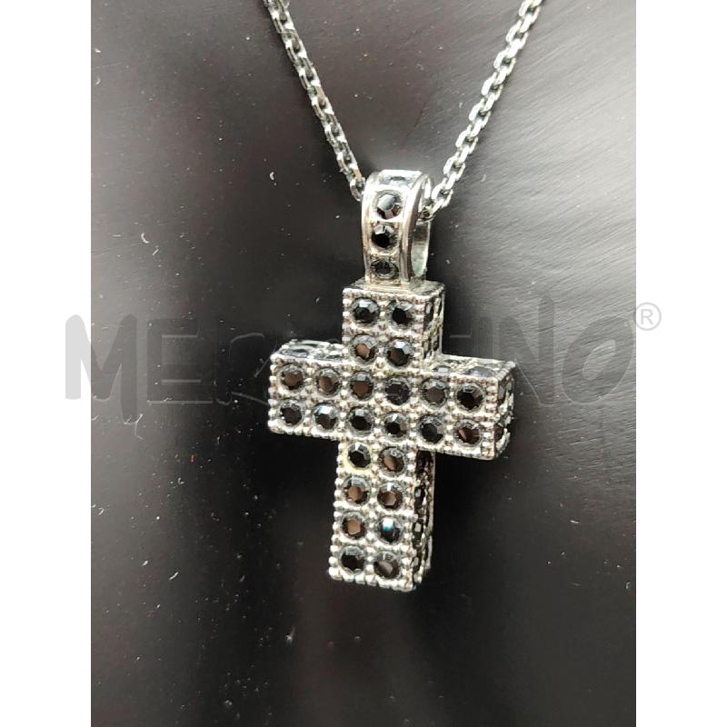 COLLANA SWAROVSKI CROCE NE | Mercatino dell'Usato Roma eur 2