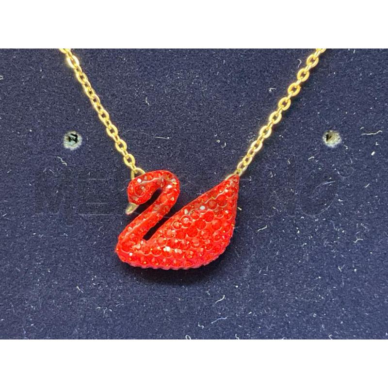 COLLANA SWAROVSKI DOR CIGNO ROSSO | Mercatino dell'Usato Roma eur 2