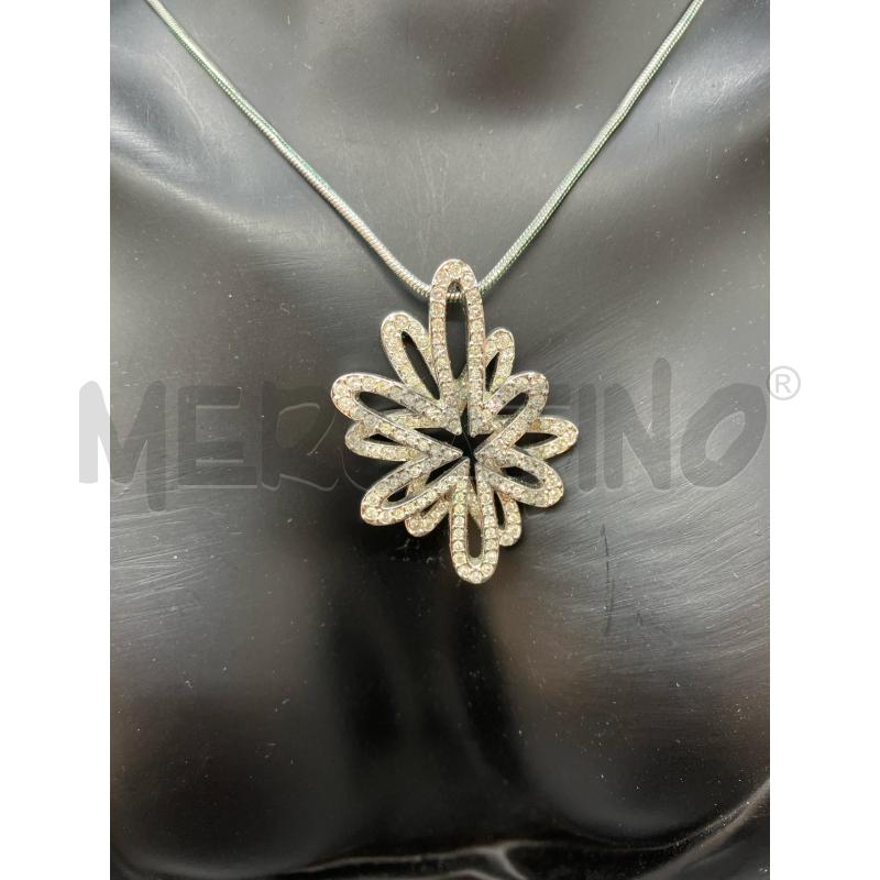 COLLANA SWAROVSKI FIORE STRASS CRISTALLI  | Mercatino dell'Usato Roma eur 2